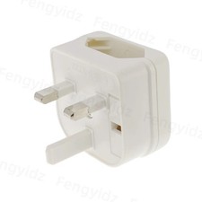EU 2 Pin to UK 3 Pin Plug Power Adapter Converter Mains Fused Adapter UK NEW