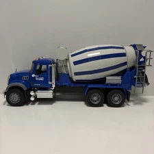 Bruder 02814 Mack Granite Cement Mixer Truck - Blue and white Germany READ