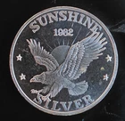 1982 Sunshine Mint Eagle Rare Vtg Toning Bullion-0.999 Silver 1 Oz Coin