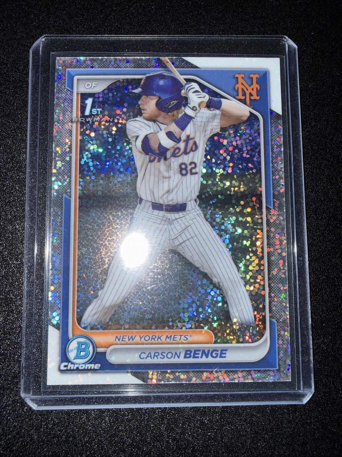 CARSON BENGE 2024 Bowman Draft - /200 Chrome Sparkle Refractor #BDC-28 Mets