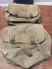 TWO US Army Military M1936 Musette Bags Shoulder Strap WW2 Military Satchel, Bag
