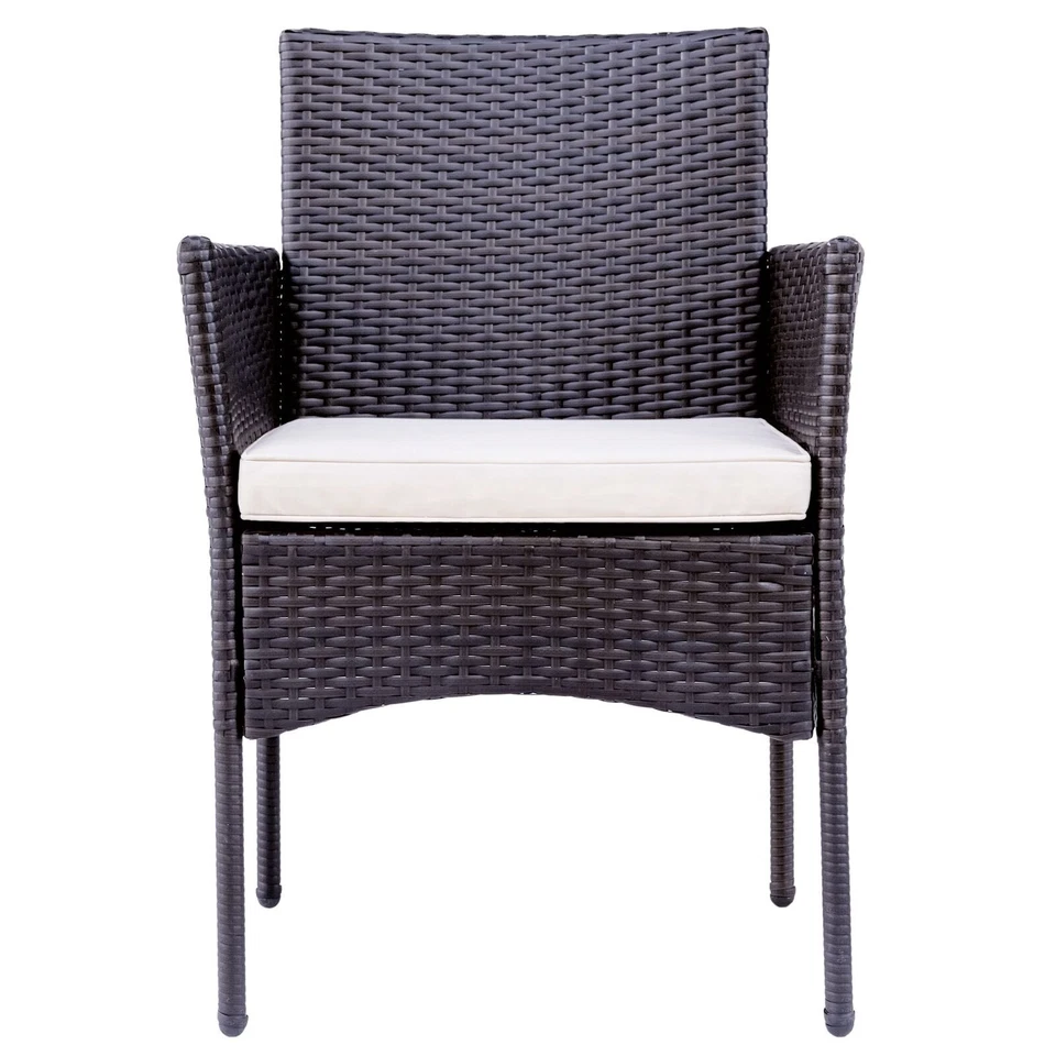 OUTDOOR RATTAN GARDEN FURNITURE SOFA SET 4PIECES CHAIRS TABLE E BACKYARD 4PCS - Image 3 of 4