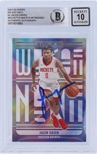 Jalen Green Rockets Signed 2021-22 Panini Hoops We Got Next 2 BAS 10 Rookie Card