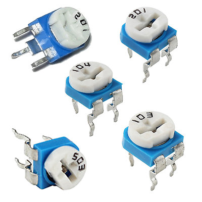 5 x 5 variabler Trimpot Widerstand Single Turn 200 V & H, 10k H, 50k H, 100k H Ohm 