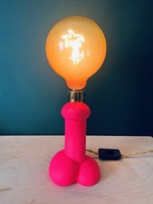 Custom Handmade Neon Pink Penis Desk Table Lamp Large