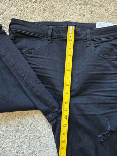 American Eagle Outfitters Jeggings Super High Rise Negro Destruido Mujer 14 - Imagen 12 de 14