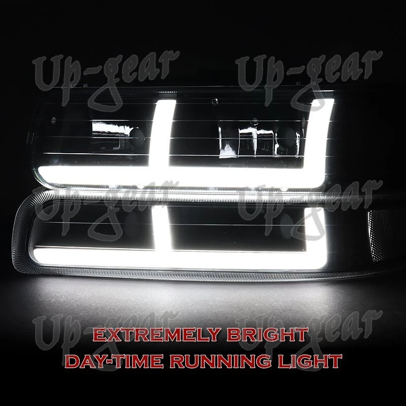 Faro cromado LED + parachoques 4 piezas para Chevy Silverado 1500 2500 G2 DRL 1999-2002 Foto 4 de 4