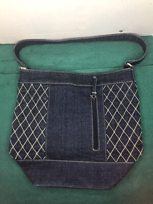 Vera Bradley Quilted Denim Abby Shoulder Hobo Bag