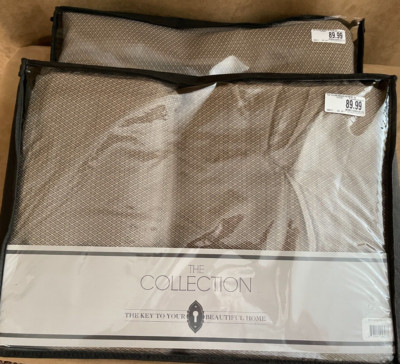 PAIR 95'' The Collection Stiller Panel Mocha texture Rod Pocket Curtain BBB 2