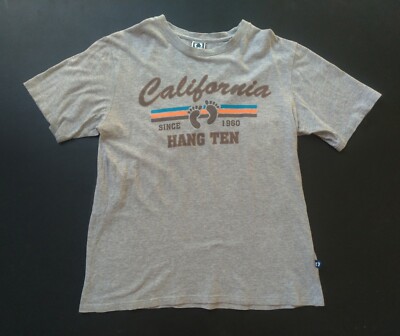 Vintage Hang Ten California T-shirt 80s 90s Striped Big Logo