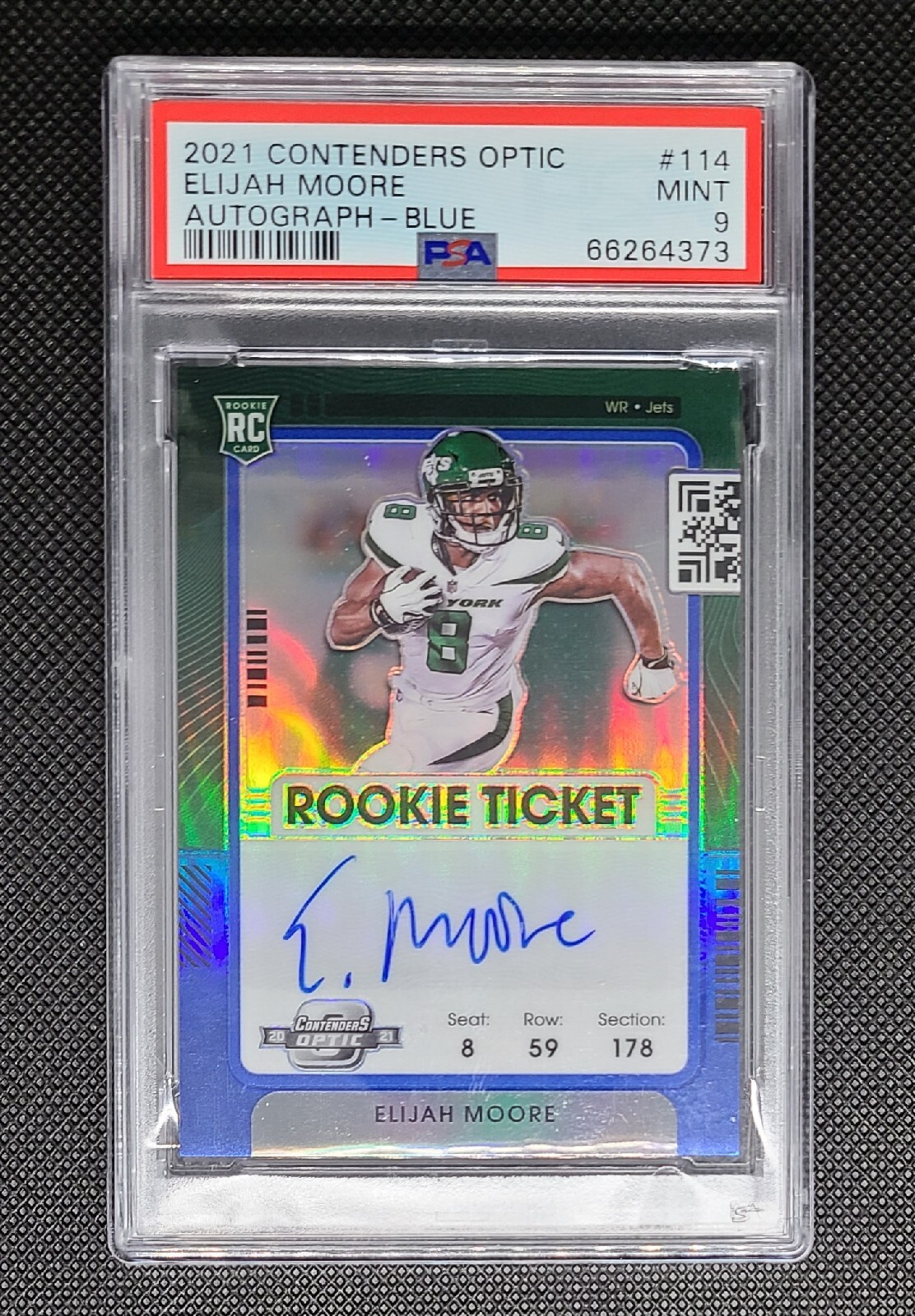 Elijah Moore Panini Contenders Optic #114 Autograph-Blue