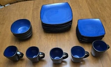 Gibson Soho Lounge Blue Square Plates Sold By The Piece
