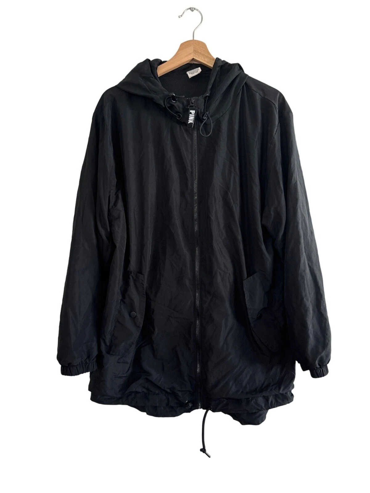 UNDERCOVER Giacca a vento Victorias Secret rosa nero M L nylon