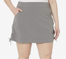 Columbia Women  s Anytime Casual  Gray Omni-Shield  Fabric Elastic Waist Skort 2X