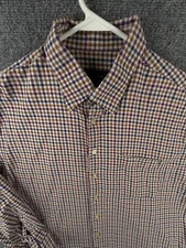 Scott Barber Men Button Up Long Sleeve Colorful Size XL Cotton Shirt Purple …