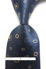 New Classic Polka Dot Blue White JACQUARD WOVEN 100 Silk Men's Necktie Tie