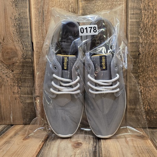 ETNIES SCOUT SKATE SHOE SNEAKER GREY/NAVY/YELLOW NUBUCK MENS US 9 /EU 42 - Picture 10 of 10
