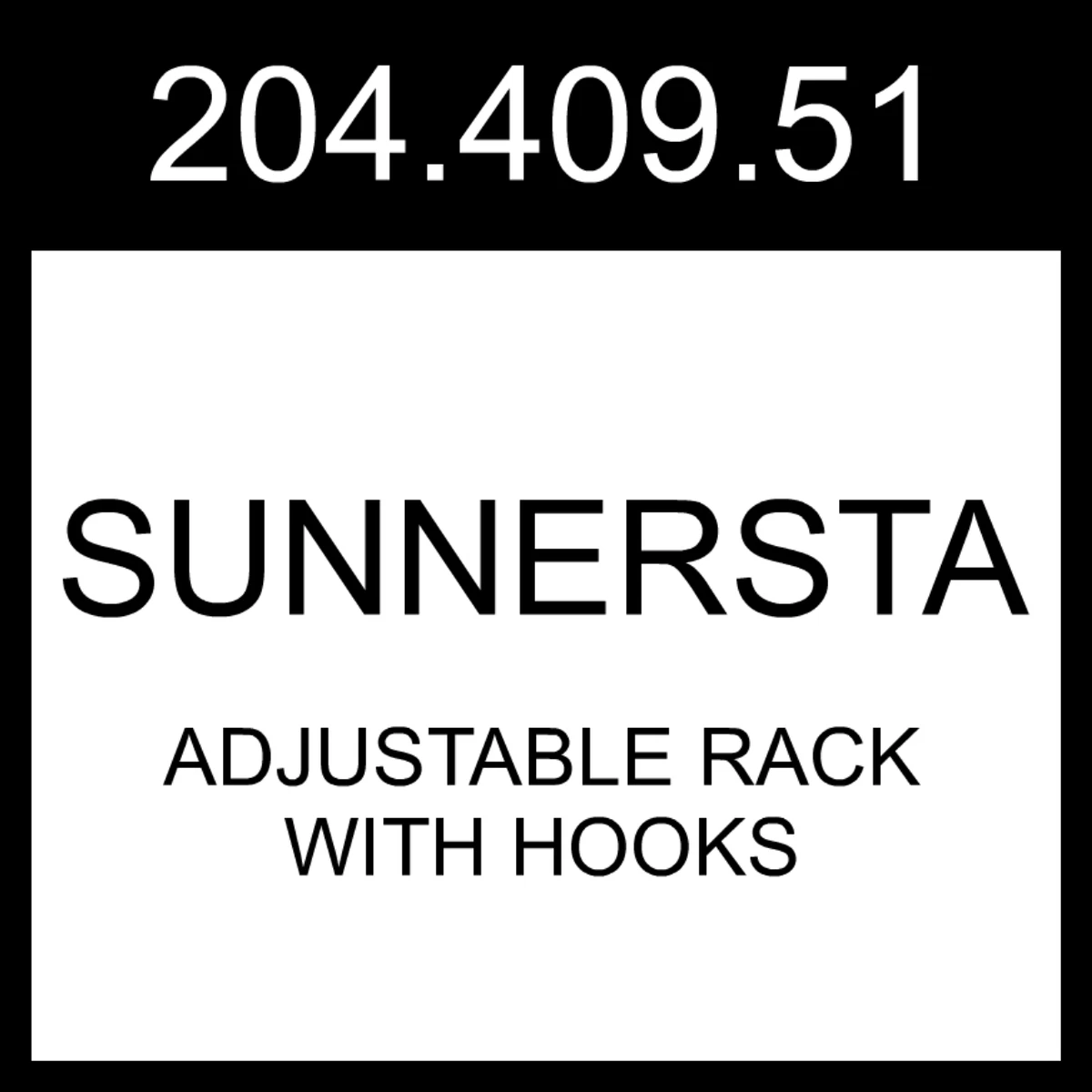 Sunnersta adjustable rack with hooks clearance