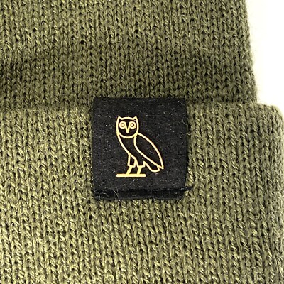 OCTOBERS VERY OWN OVO Knit Acrylic Beanie Cap Hat Olive Green | eBay