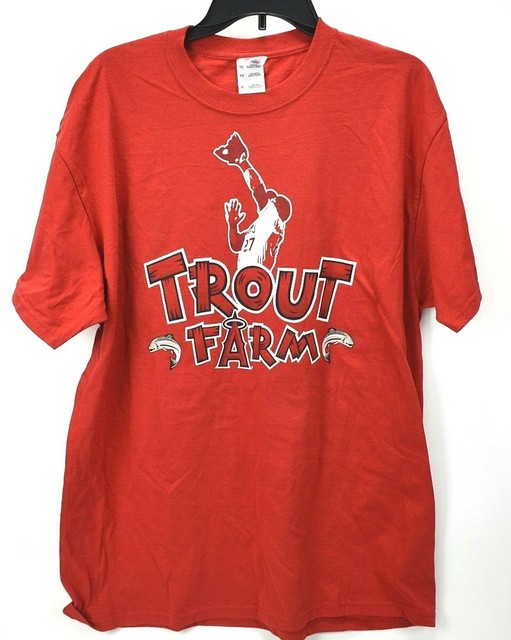 Trout Farm Men's Size XL TShirt EUC Los Angeles Angels 27 Mike Trout