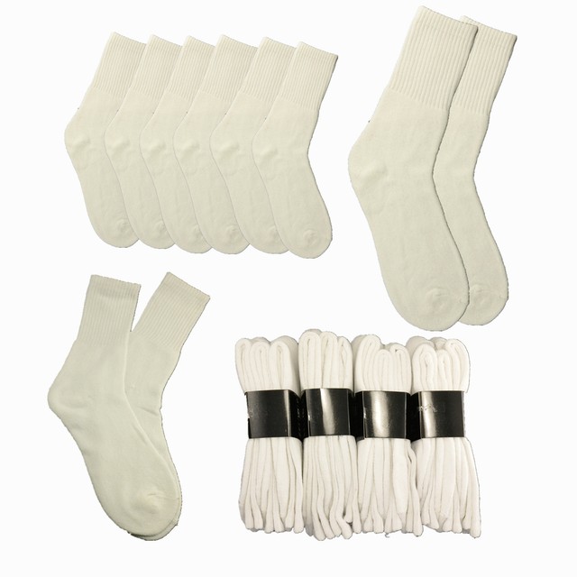 Plain white 3or12 Pairs Men Crew Sport Socks Cotton Calf Cushioned eBay