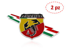 2pz LOGO STEMMA FREGIO LATERALE ABARTH FIAT GRANDE PUNTO 500 ADESIVO ORIGINALE