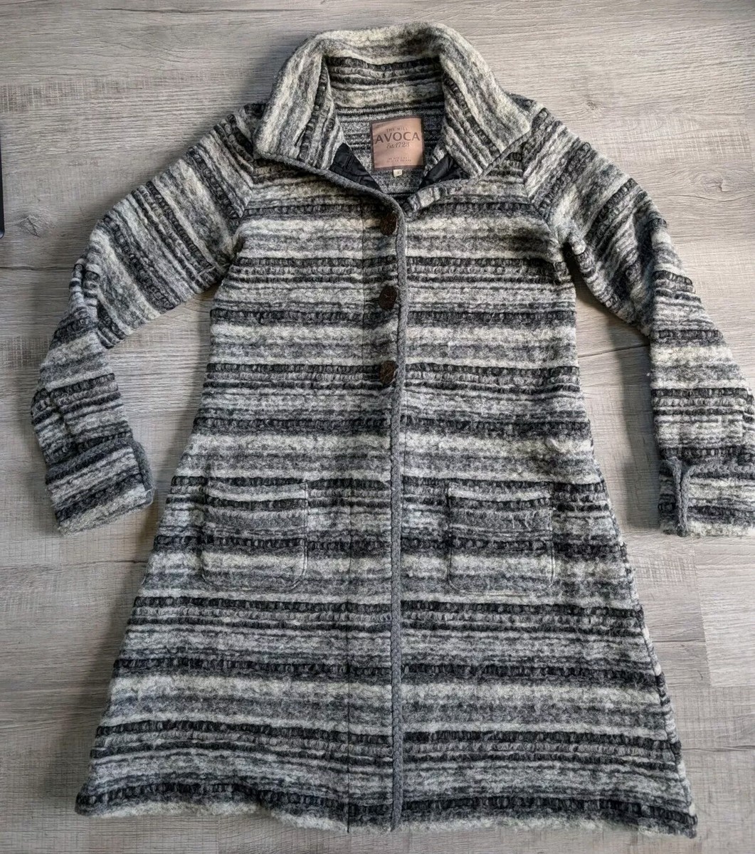 Avoca The Mill Ireland Wool Blend Coat Women's Size 3 Gray