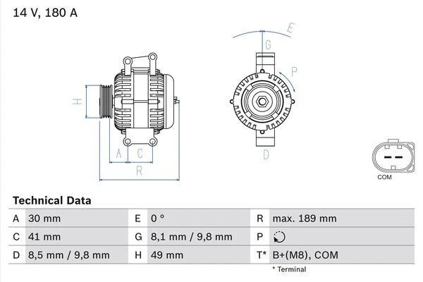 For BMW - 3 Series E90 E91 E92 E93 316 318 320 2007-2008 Bosch 4884 Alternator - Image 4 of 4