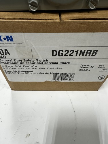 Eaton 30amp 240V General Duty Safety Switch DG221NRB Type 3R Enclosure Rainproof - Picture 4 of 6