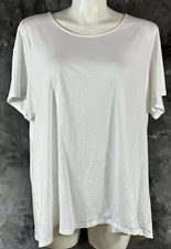 J Jill White Pure Jill Scoop Neck Elliptical Tee S/S Top sz 3X (15216)