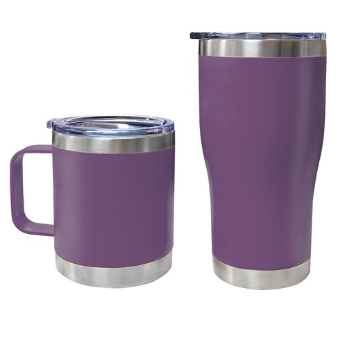 Kaffeetasse mit Griffdeckel Reisetasse Edelstahl Isoliertasse 20 & 12oz - Bild 35 von 43