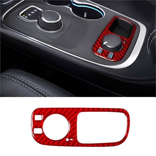 Red Carbon Fiber Interior Console Multimedia Knob Cover Trim For Dodge Durango - Picture 2 of 11