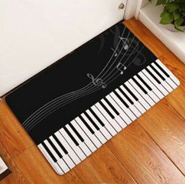 Piano Keyboard Note Hallway Door Mat Entrance Floor Rug Nonslip