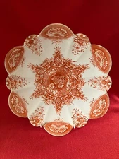 c 1890 Wileman & Co daisy shaped plate, terracotta Paradise pattern #6237 #2
