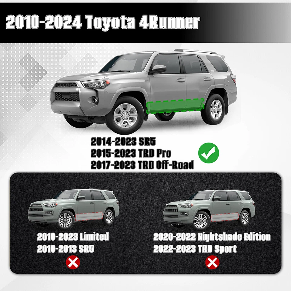 Tablas de correr aptas para Toyota 4Runner Trail Edition 2014-2025 SR5/TRD Pro 2010-2025 Foto 3 de 4