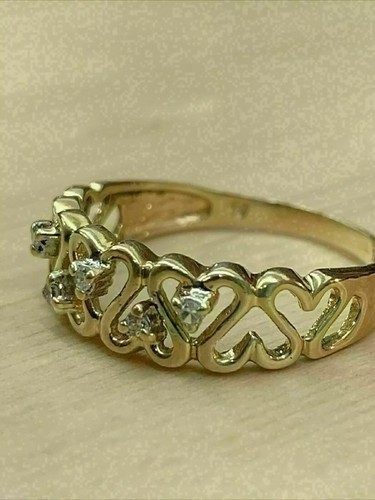 1Ct Round Cut Lab Created Diamond Heart Engagement Ring 14K Yellow Gold Plated - Foto 4 di 6