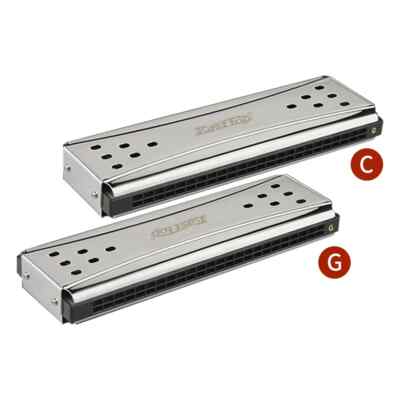 EASTTOP 24Hole Double-Sided Harmonica Tremolo Diatonic Harmonica Blues Harp C&G