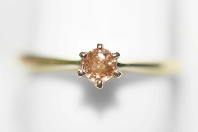 Citrin Solitär Ring 3 mm Gold Citrin Verlobungsring 9 kt Gold (2,80 g) N/7