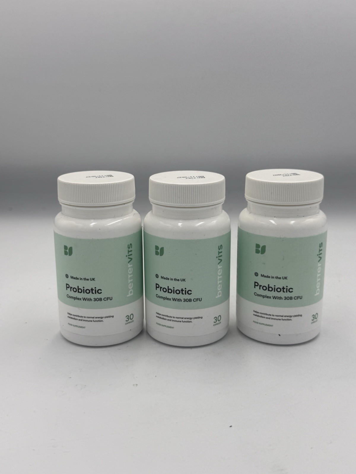3x BetterVits Probiotic 30 Billion CFU Capsules - Gut Health Supplement