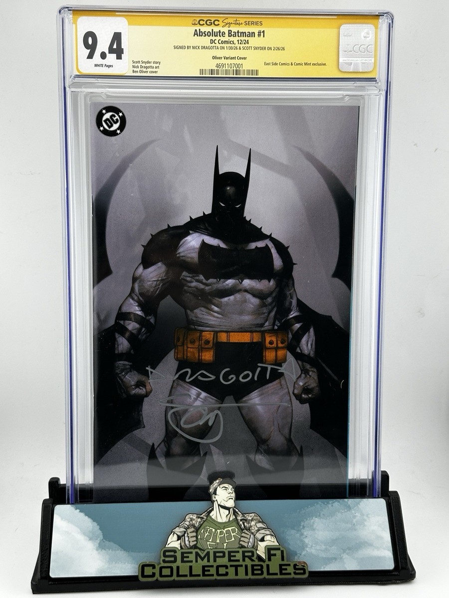LYFT × BATMAN ABSOLUTE BATMAN #1 CGC SS 9.4 Ben Oliver Var Signed Scott Snyder