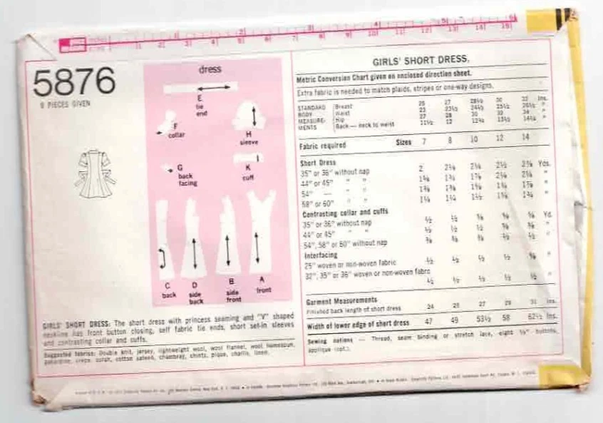 Short Front Button Dress Simplicity 8530 Pattern 1970's VTG Fashion Sz 10 CC - Image 2 of 2