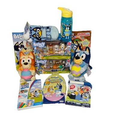  BLUEY & BINGO Easter Plush basket Filler Items Figures, Coloring, LOT of 11 NEW