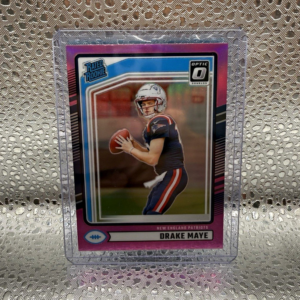 Panini 2024 Donruss Optic Drake Maye Patriots #379 Rated Rookie Pink Prizm