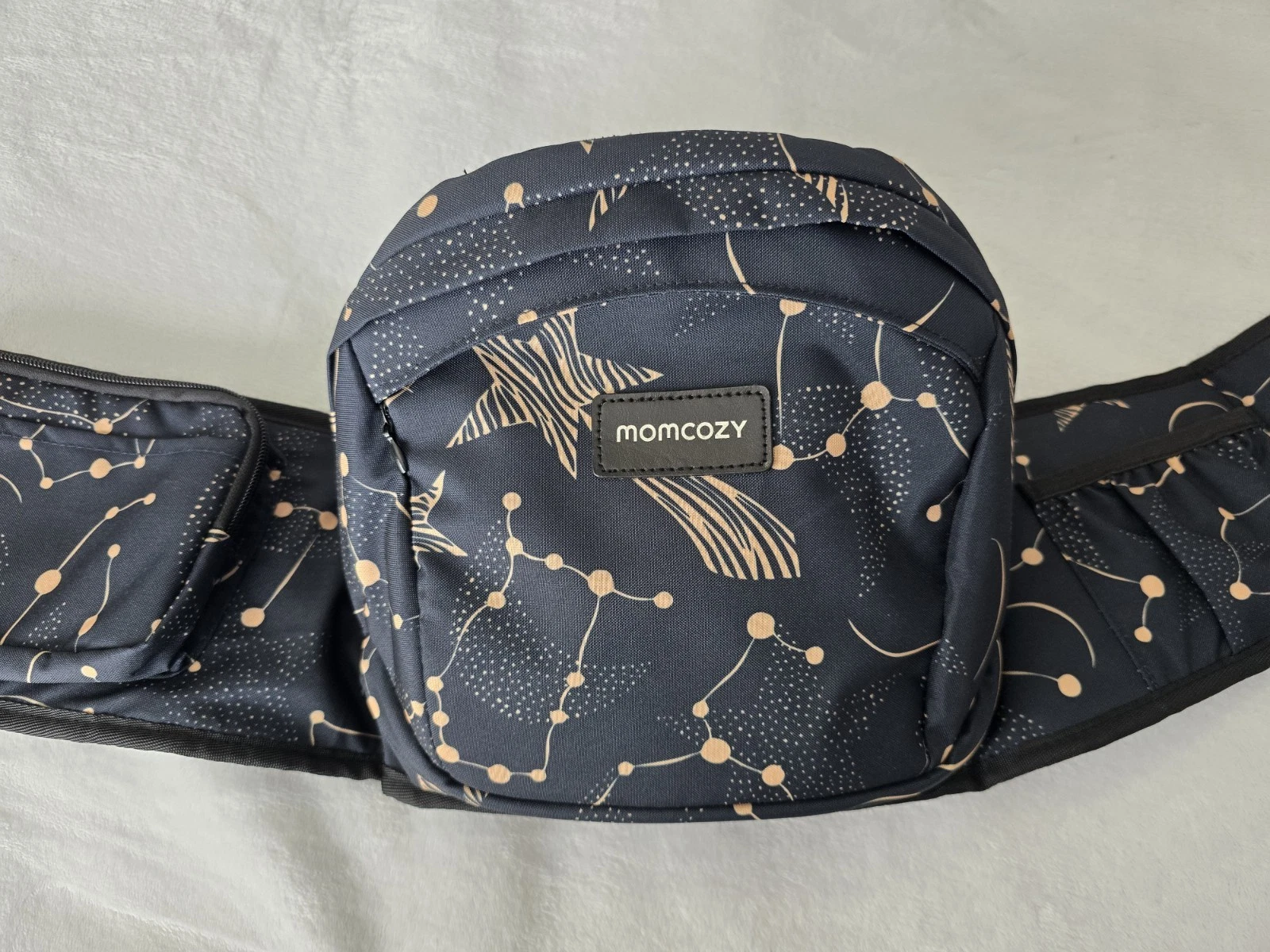 Mom Cozy Hip Seat Baby Carrier With Adjustable Waist, Starry Sky, Medium