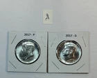2017 P & D UNC Clad Kennedy Half Dollar Set in CB Flips -Free Shipping - A