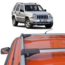 Jeep Cherokee Kj 2001-2007 Cross Bars Roof Rack Silver Pair Raised Rails