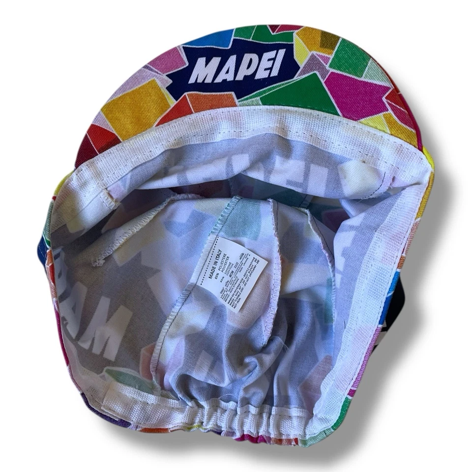 Boné de equipe de ciclismo Mapei Pro original feito na Itália - Imagem 4 de 4