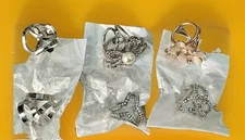 Scarf Jewelry Clips Lot Of 6 Silver Gold Pearl Floral Costume Modern