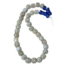 RARE ANTIQUE VENETIAN GLASS OPALINE WHITE EYE FANCY AFRICAN TRADE BEADS & PONY