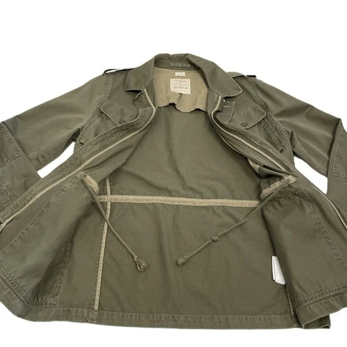 J.Crew Broken In Jacket Men Sz Med Army Green Canvas Military Field Coat Utility image 7